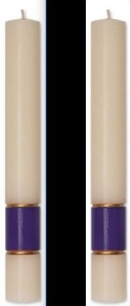 Paschal Side Candles - Purple Gloria Sold As Pair