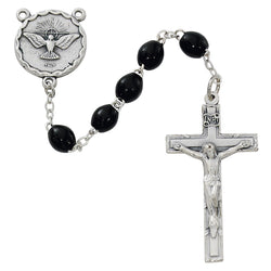 Oval Black Holy Spirit Rosary - UZR264SF
