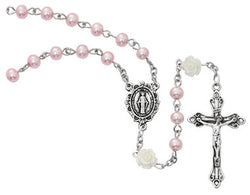 Pink Pearl Rosary - UZR797G