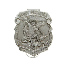 St Michael Pewter Shield Visor Clip - WOSA2844