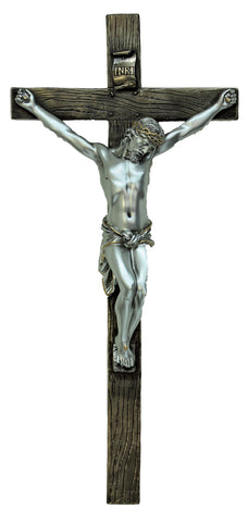 Crucifix bronze with pewter corpus 13" - ZWSR75596BS