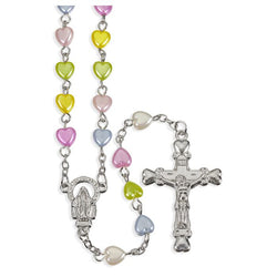 Multi Color Heart Rosary - TA1156MC