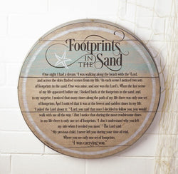 Footprints in the Sand Barrel Lid Plaque-EF57130T