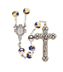 Blue Ceramic Rosary-WOSR3961BLJC
