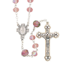 Pink Crystal Rosary-WOSR3952PKJC
