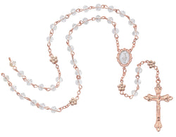 Crystal Rose Gold Rosary - UZR766G